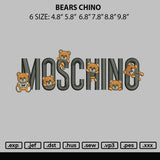 Bears Chino Embroidery File 6 sizes