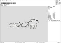 Bears Outline Embroidery File 6 sizes