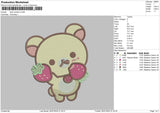 Bear Strawberry Embroidery File 6 sizes