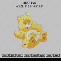 Bear Sun Embroidery File 4 size