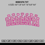 Bebesita Txt Embroidery File 6 sizes