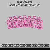 Bebesota Txt Embroidery File 6 sizes