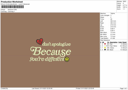 Quote 001 Embroidery File 4 size