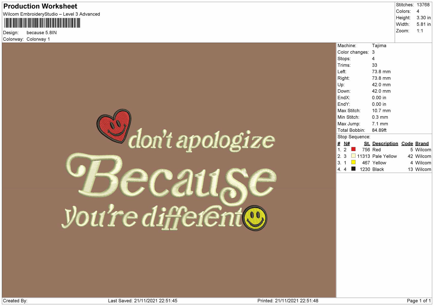 Quote 001 Embroidery File 4 size