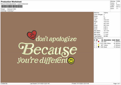Quote 001 Embroidery File 4 size