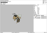 Bee H Embroidery File 6 sizes