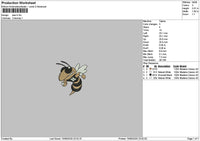 Bee H Embroidery File 6 sizes