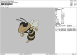Bee H Embroidery File 6 sizes