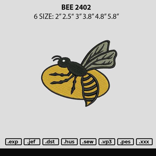 Bee 2402 Embroidery File 6 sizes