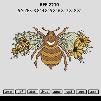 Bee 2210 Embroidery File 6 sizes