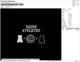 Baire Athletes Embroidery File 4 size