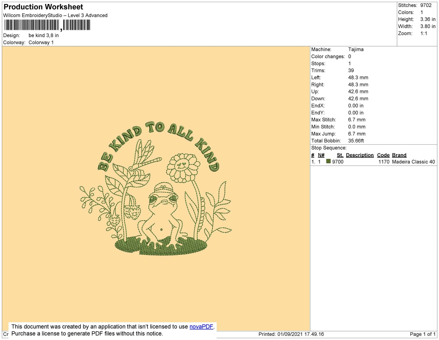 Be Kind to all kind Embroidery Design File