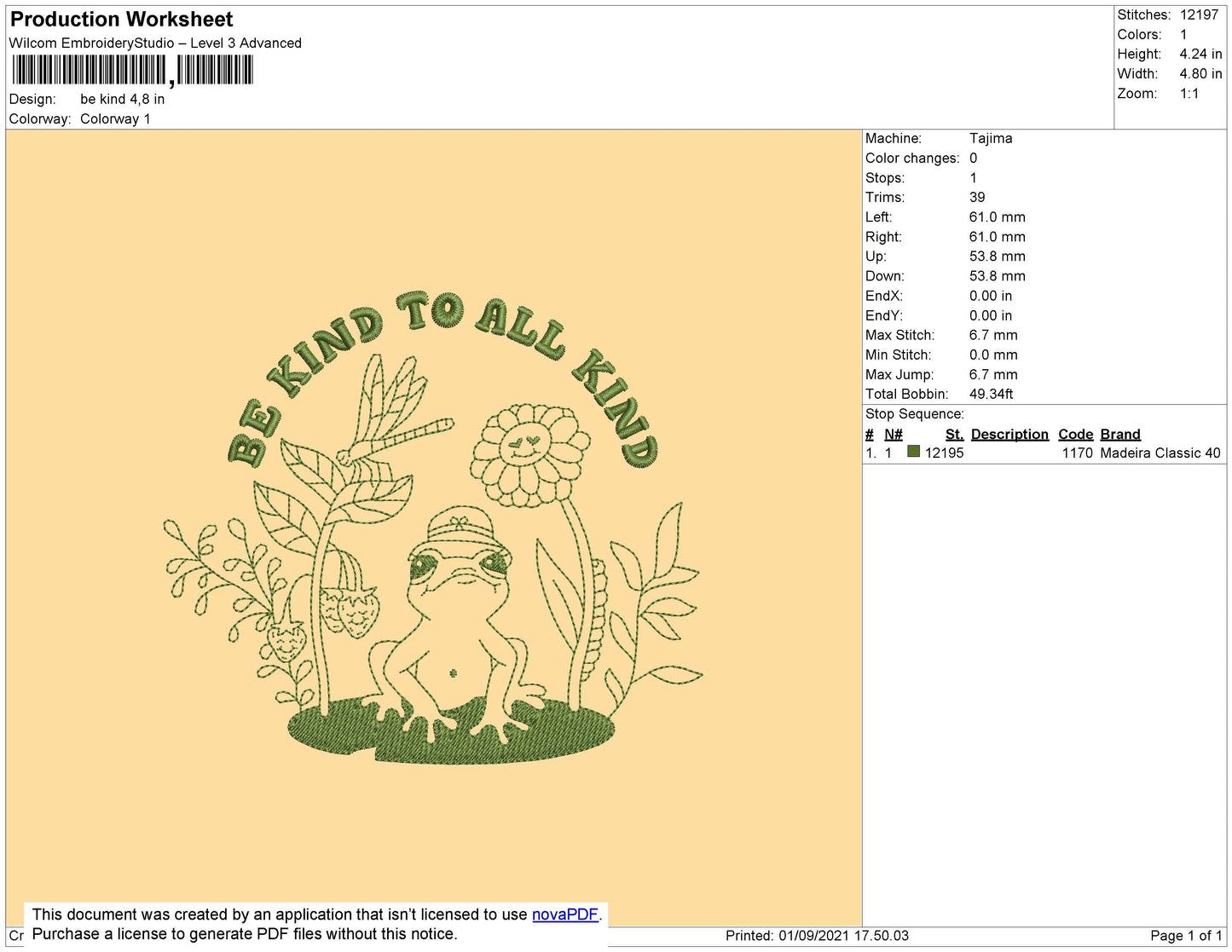 Be Kind to all kind Embroidery Design File