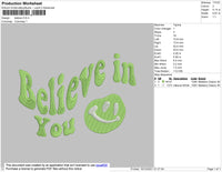 Believe In You Embroidery File 4 size