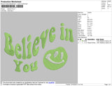 Believe In You Embroidery File 4 size