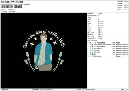 Man Text 2311 Embroidery File 6 sizes
