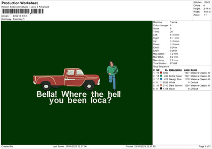 Red Car 2311 Embroidery File 6 sizes
