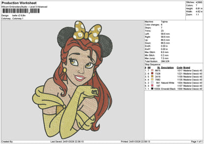 Belle2401 V2 Embroidery File 6 sizes