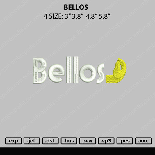 Bellos Embroidery File 4 size