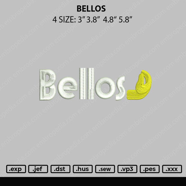 Bellos Embroidery File 4 size