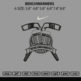 Benchwarmers Embroidery File 6 sizes