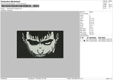 Berserk Bw Rectangle Embroidery File 6 sizes