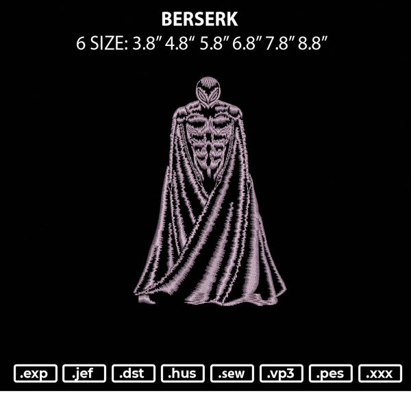 Berserk Embroidery File 6 sizes