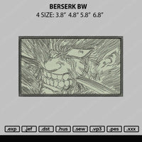 Berserk BW Embroidery File 4 size