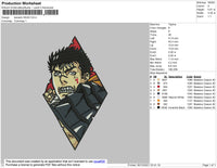 Berserk Head Embroidery File 4 size