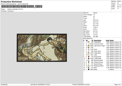 Berserk Rectangle v04 Embroidery File 6 sizes