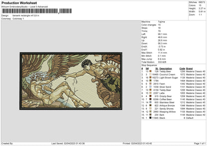 Berserk Rectangle v04 Embroidery File 6 sizes