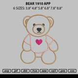 Bear 1910 App Embroidery File 6 sizes