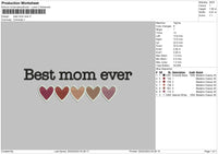 Best Mom Embroidery File 6 sizes