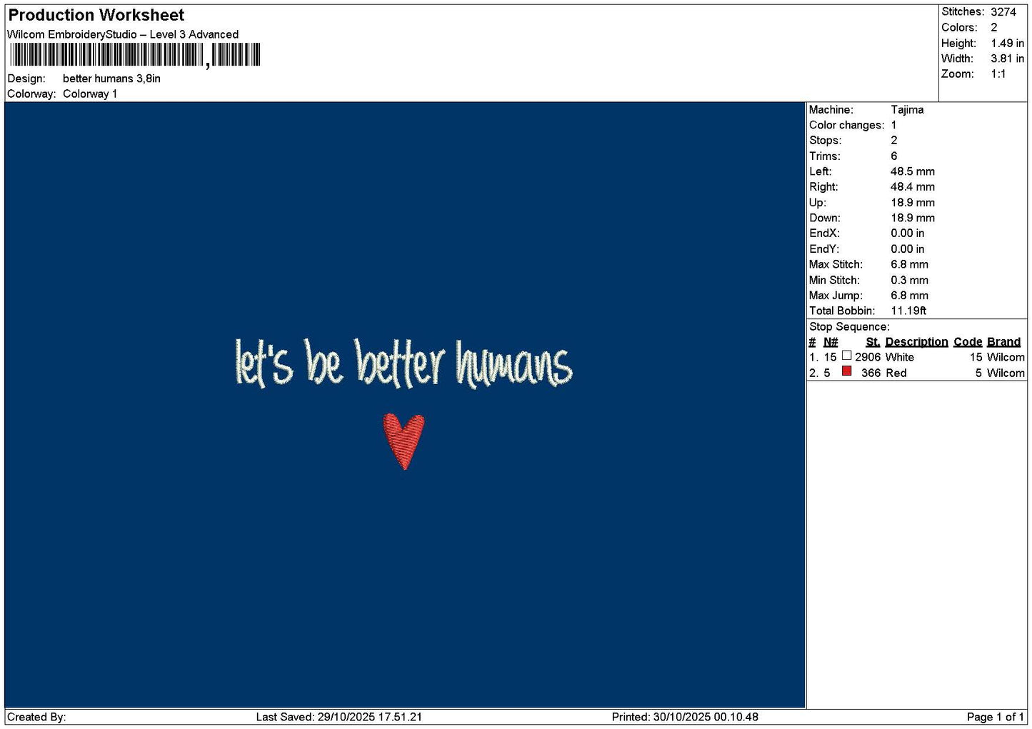 Bettertext 2910 Embroidery File 6 sizes