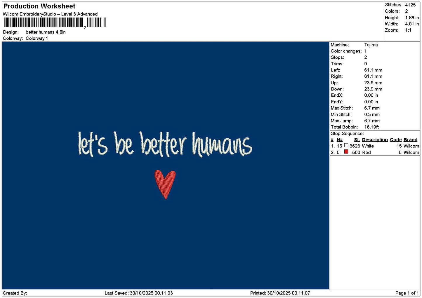 Bettertext 2910 Embroidery File 6 sizes
