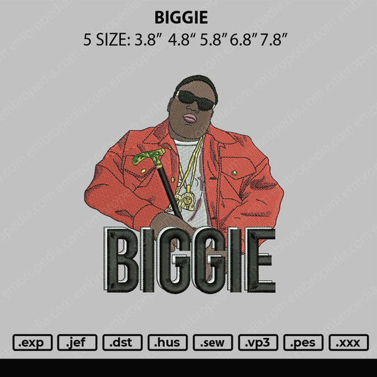 Biggie Embroidery File 5 sizes