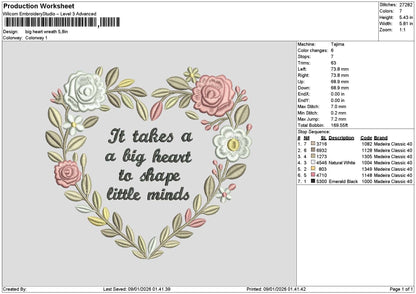 Heartlove Text Embroidery File 6 sizes