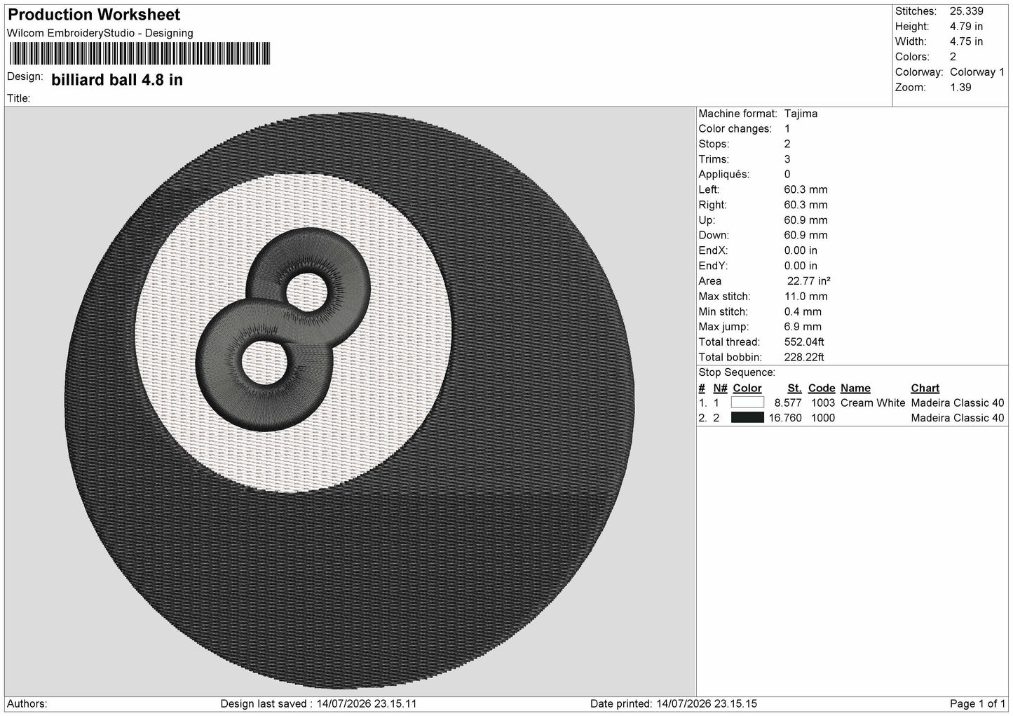 Ball Icon Embroidery Machine Design File 6 sizes