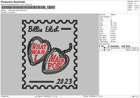 Billie E2023 Embroidery File 6 sizes