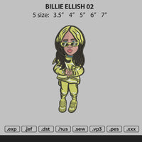 Billie Ellish 02 Embroidery File 5 size