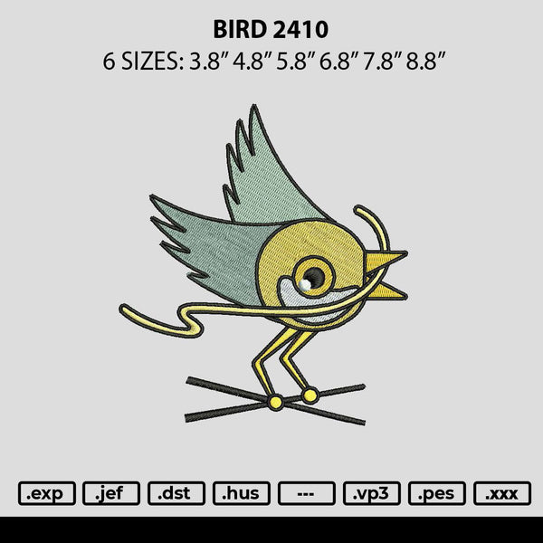 Bird 2410 Embroidery File 6 sizes