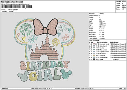 Birthdaytext 3001 Embroidery File 6 sizes