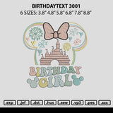 Birthdaytext 3001 Embroidery File 6 sizes