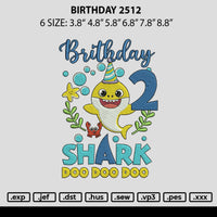 Birthday 2512 Embroidery File 6 sizes