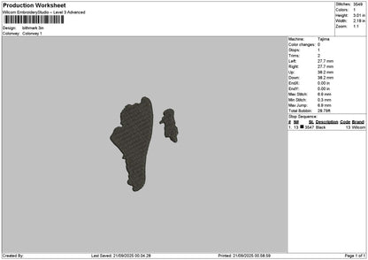 Birthmark Embroidery File 6 sizes
