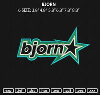 Bjorn Embroidery File 6 sizes