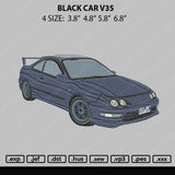 Black Car V35 Embroidery File 4 size