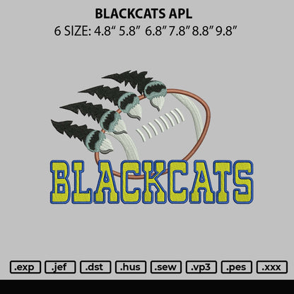 Blackcats Embroidery Machine Design File 6 sizes
