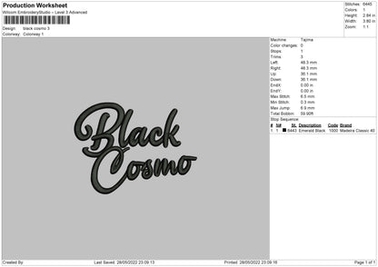 BlackCosmo Embroidery Machine Design File 4 size