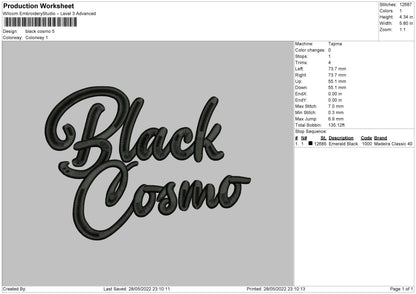 BlackCosmo Embroidery Machine Design File 4 size